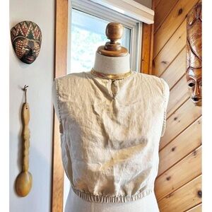 Beige Sleeveless Women's Top